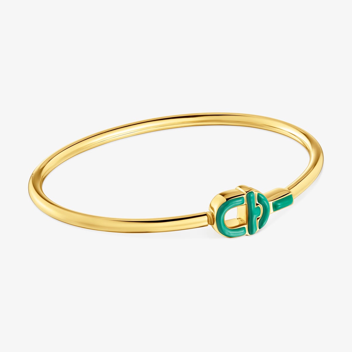 Tous - Pulsera Esclava Con Baño De Oro 18 Kt Sobre Plata Y Motivo En Color Verde Tous Manifesto - Verde