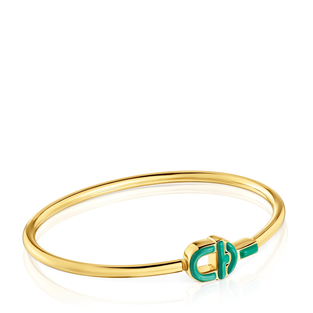 Tous - Pulsera Esclava Con Baño De Oro 18 Kt Sobre Plata Y Motivo En Color Verde Tous Manifesto - Dorado