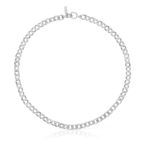 Collaret curt de plata 42 cm Basic