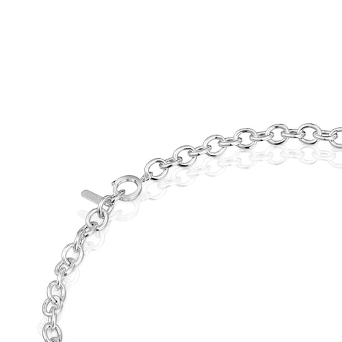 Collaret curt de plata 42 cm Basic