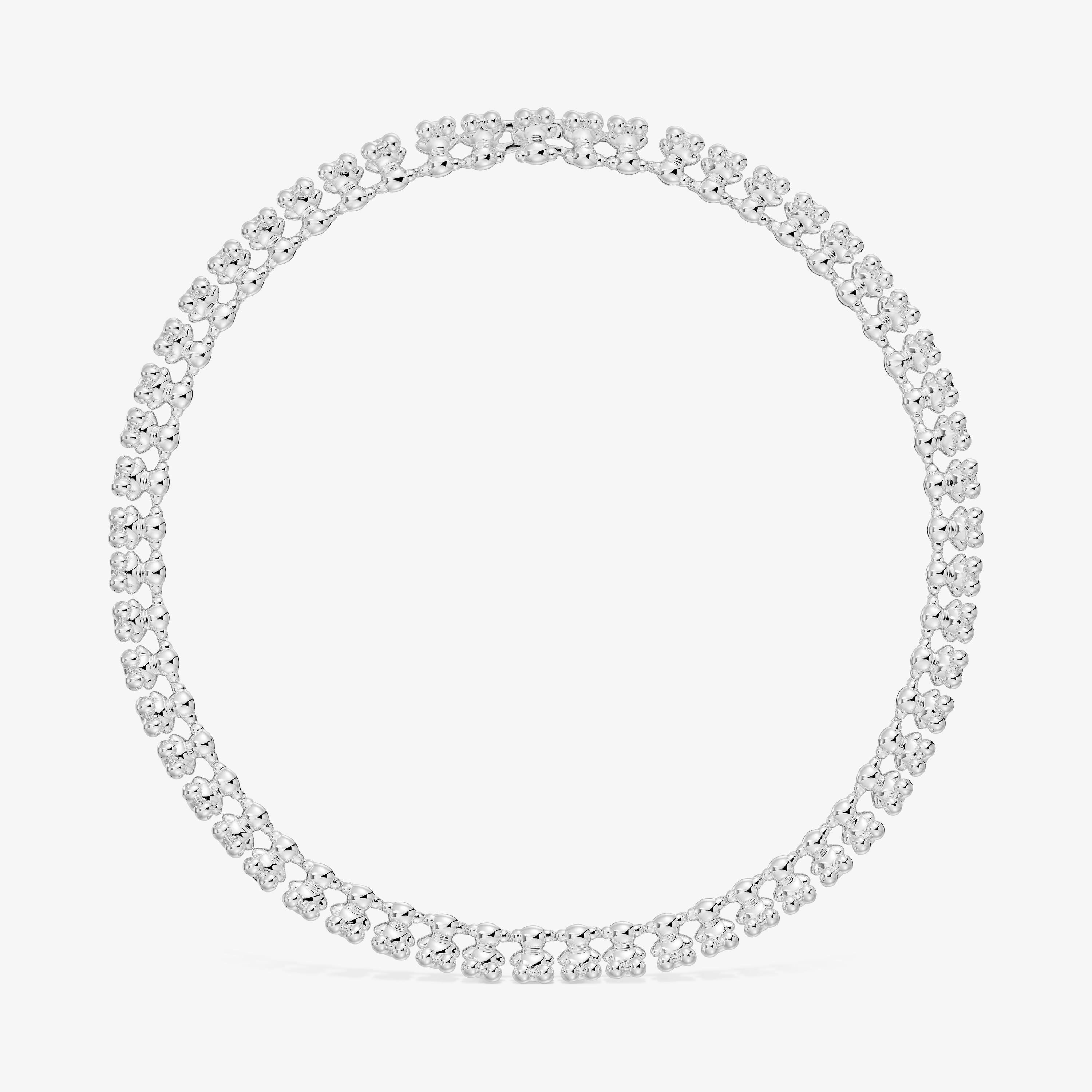 Short silver Necklace with large bear motifs Bold Bear