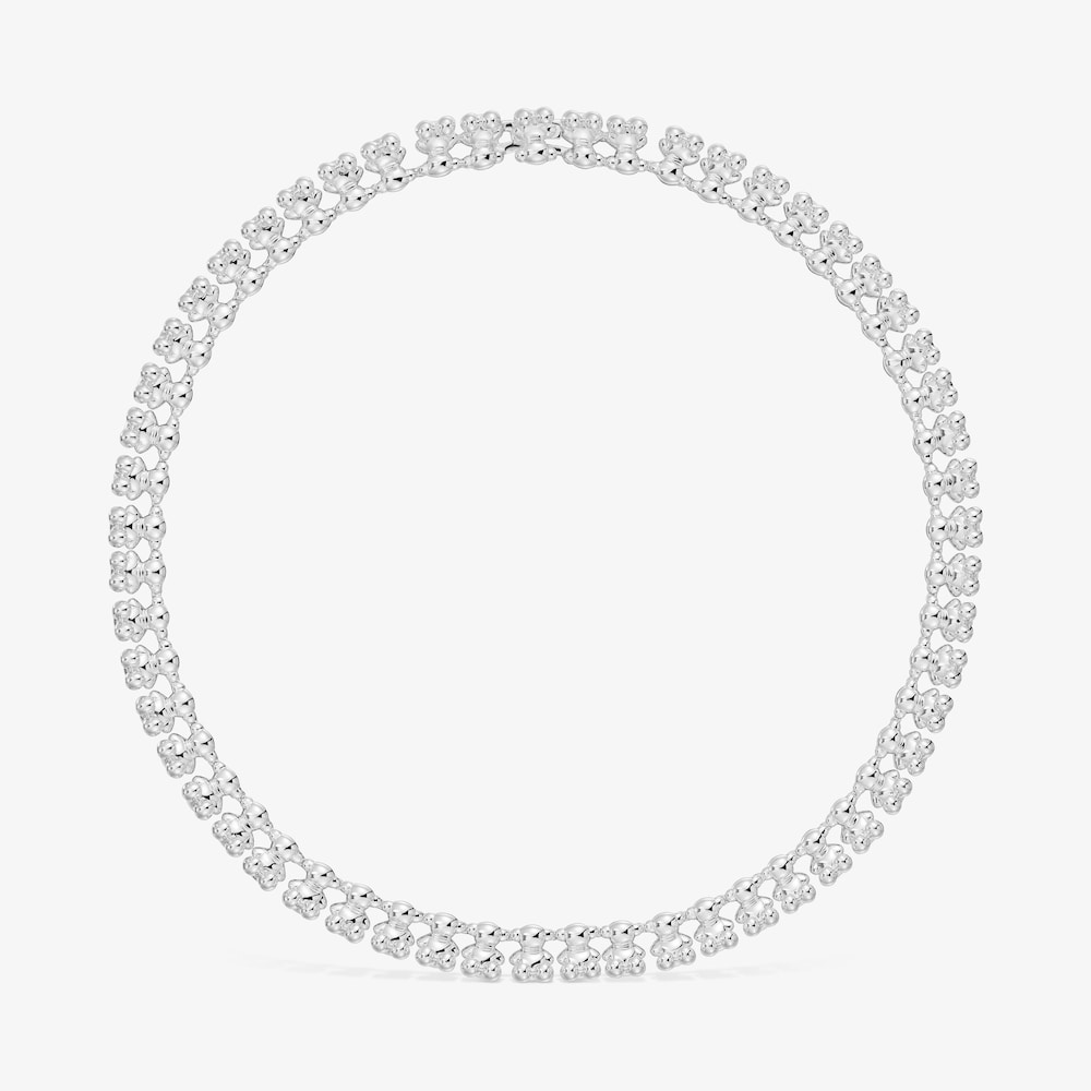 Kr&oacute;tki naszyjnik ze srebra z dużymi motywami misia Bold Bear