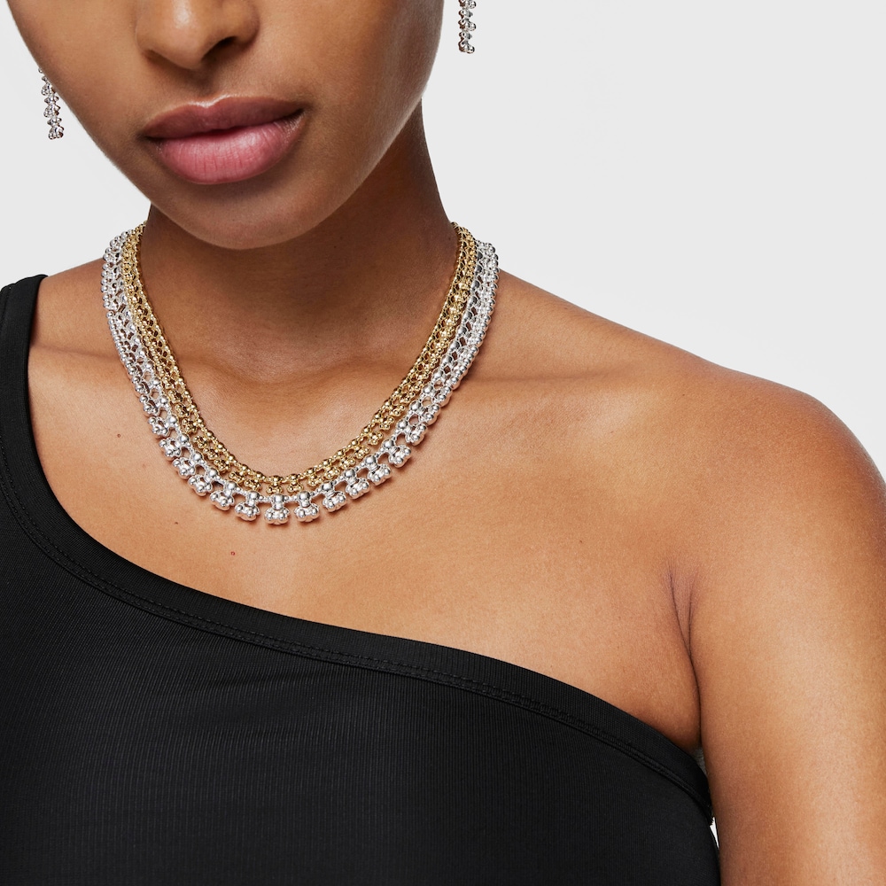 Kr&oacute;tki naszyjnik ze srebra z dużymi motywami misia Bold Bear