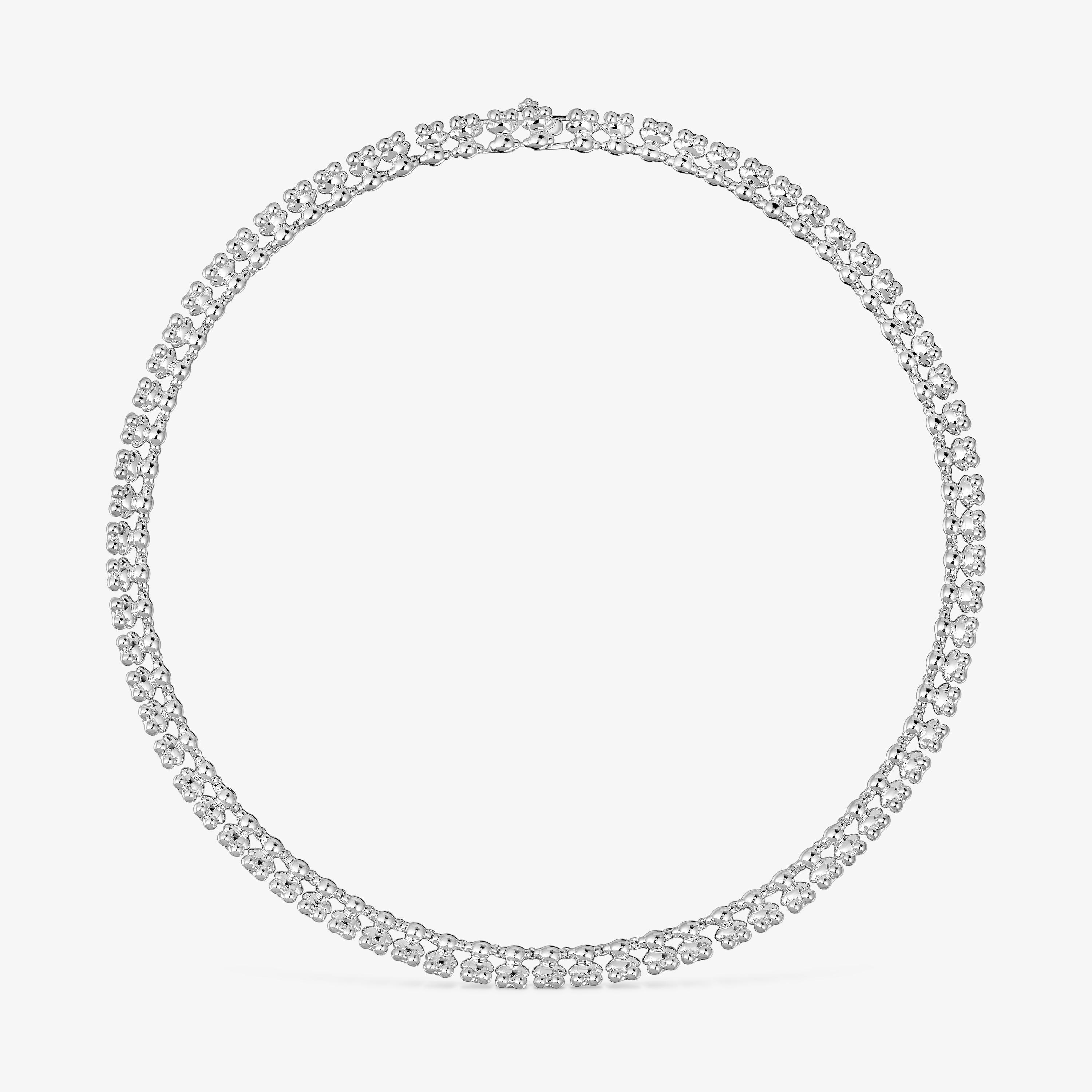 Short silver Necklace with bear motifs Bold Bear