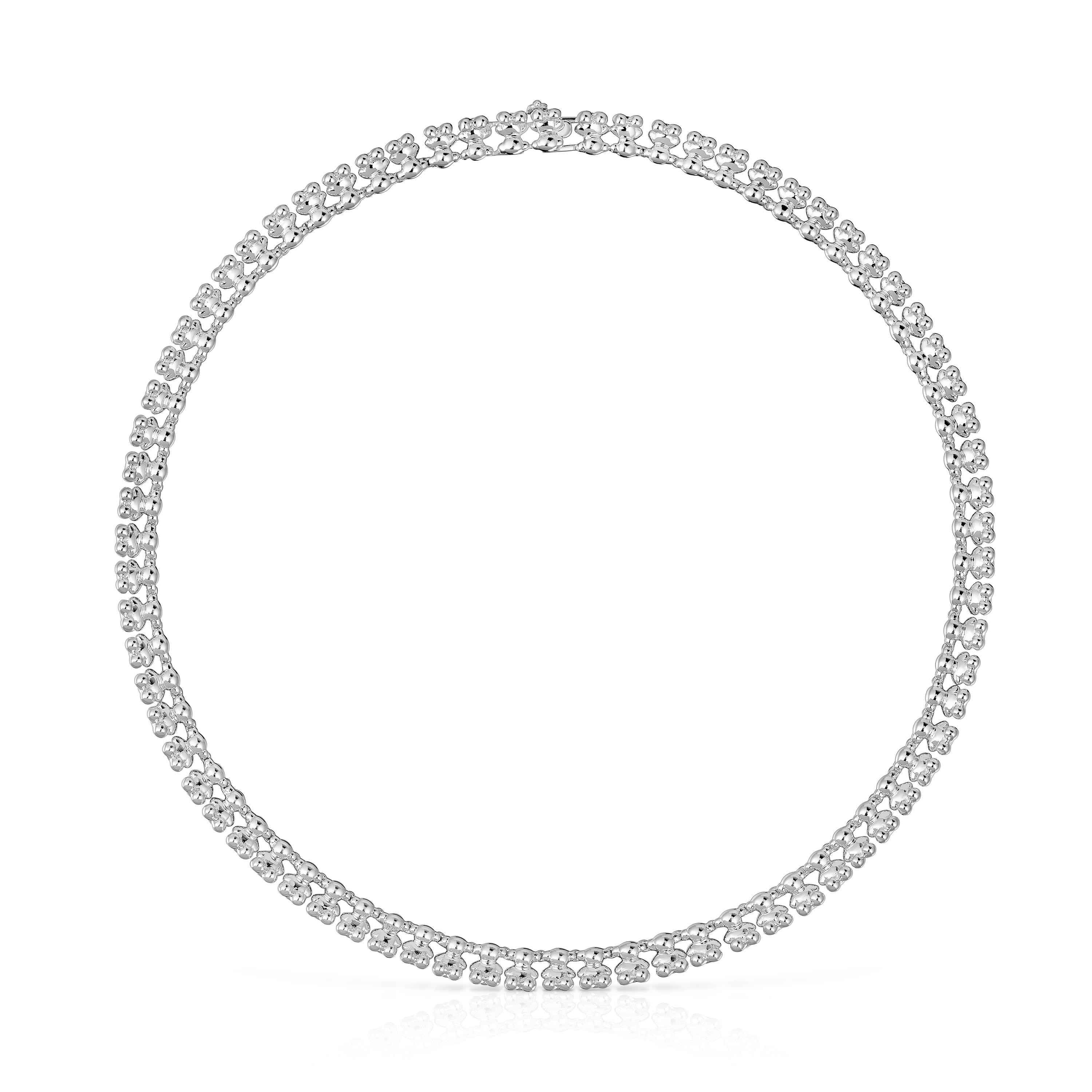 Collar corto de plata motivos oso Bold Bear image number 0