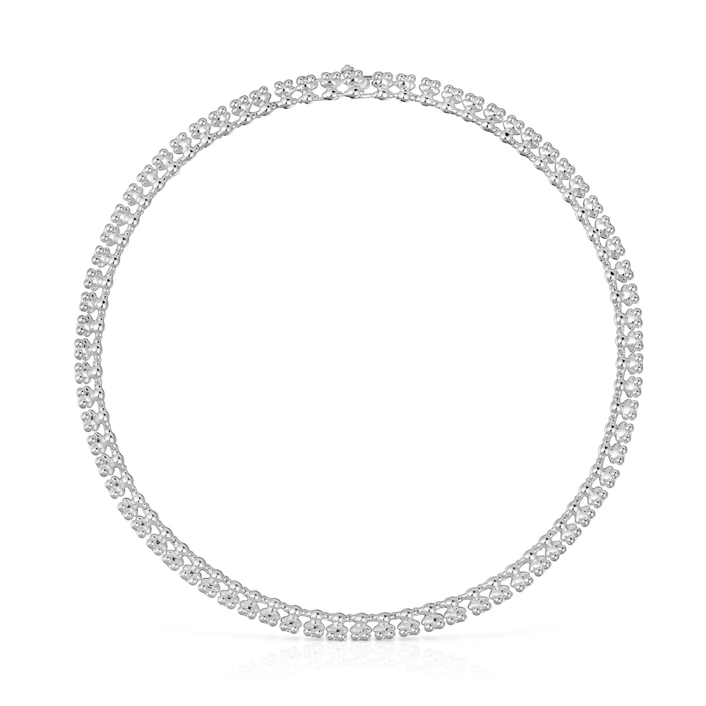 Collar corto de plata motivos oso Bold Bear image number 0