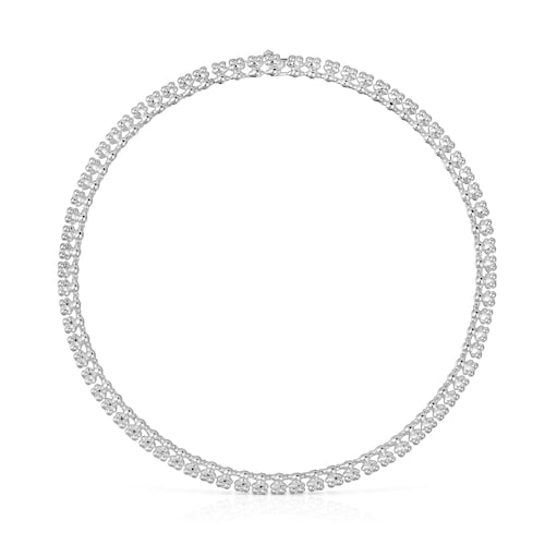 Short silver Necklace with bear motifs Bold Bear