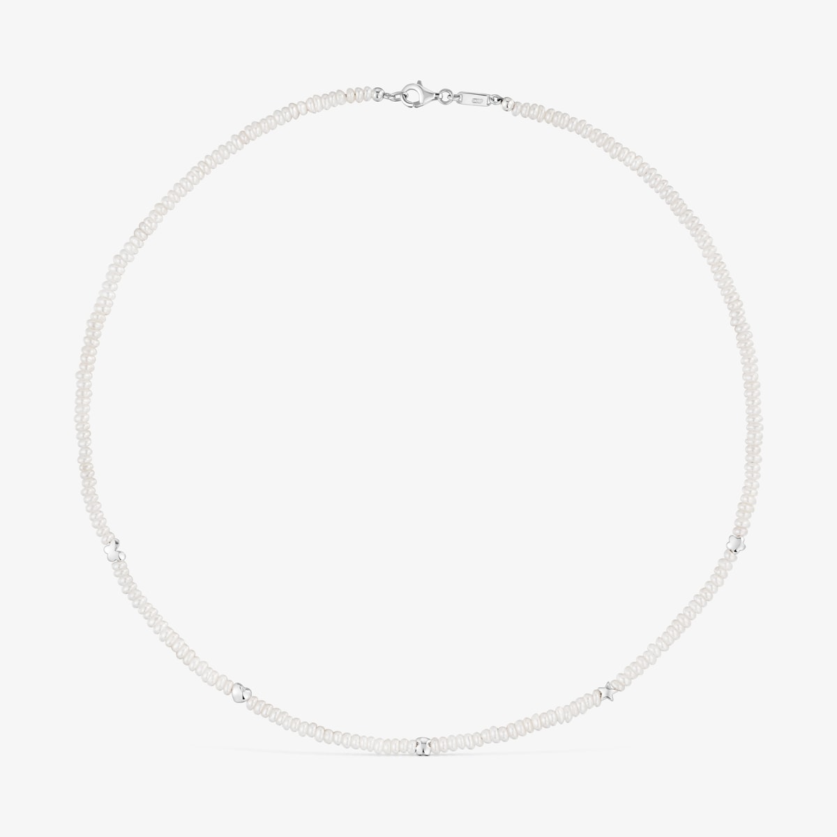 Tous - Collar Corto Con Perlas Cultivadas Y Motivos De Plata Bold Motif - Blanco