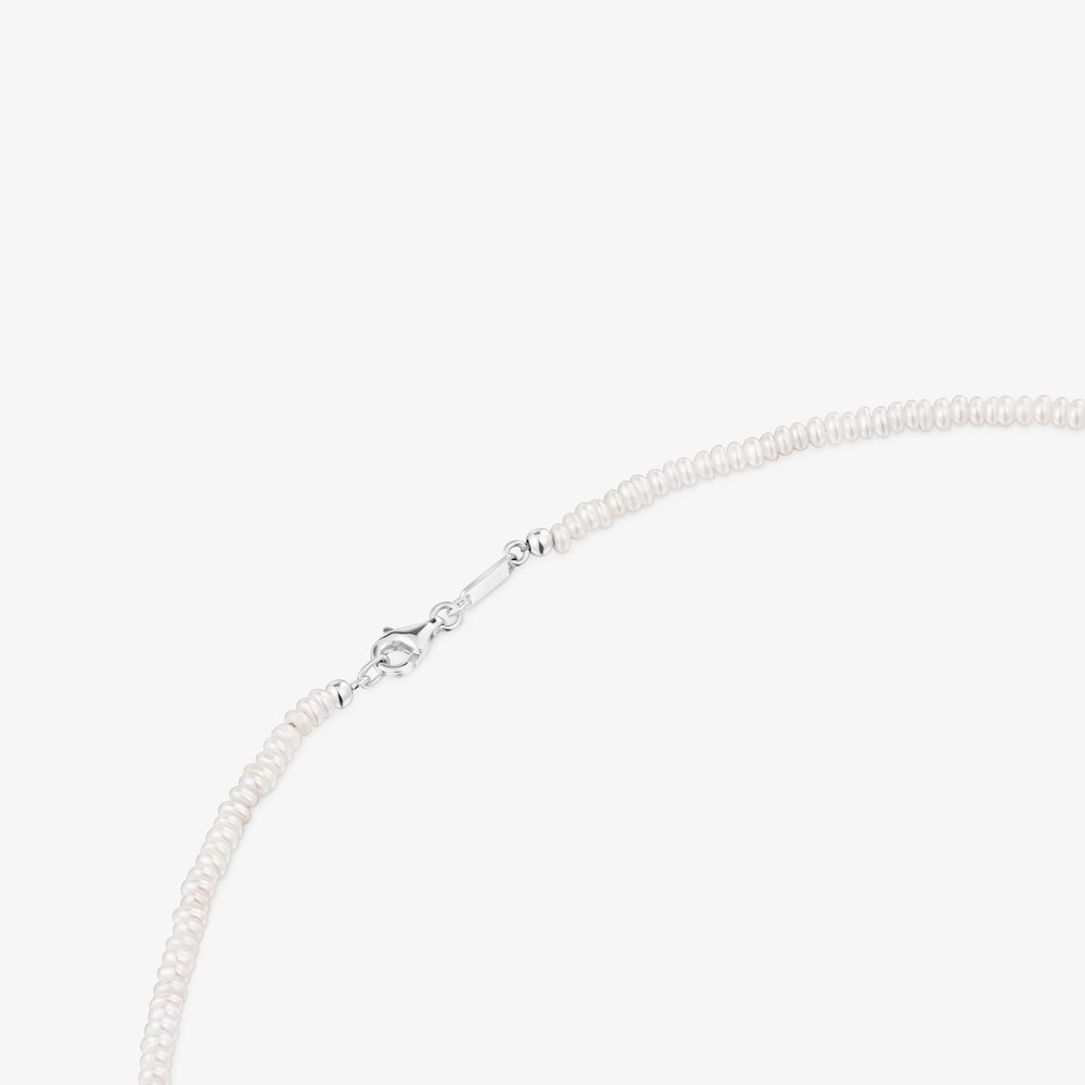 Collar corto con perlas cultivadas y motivos de plata Bold Motif