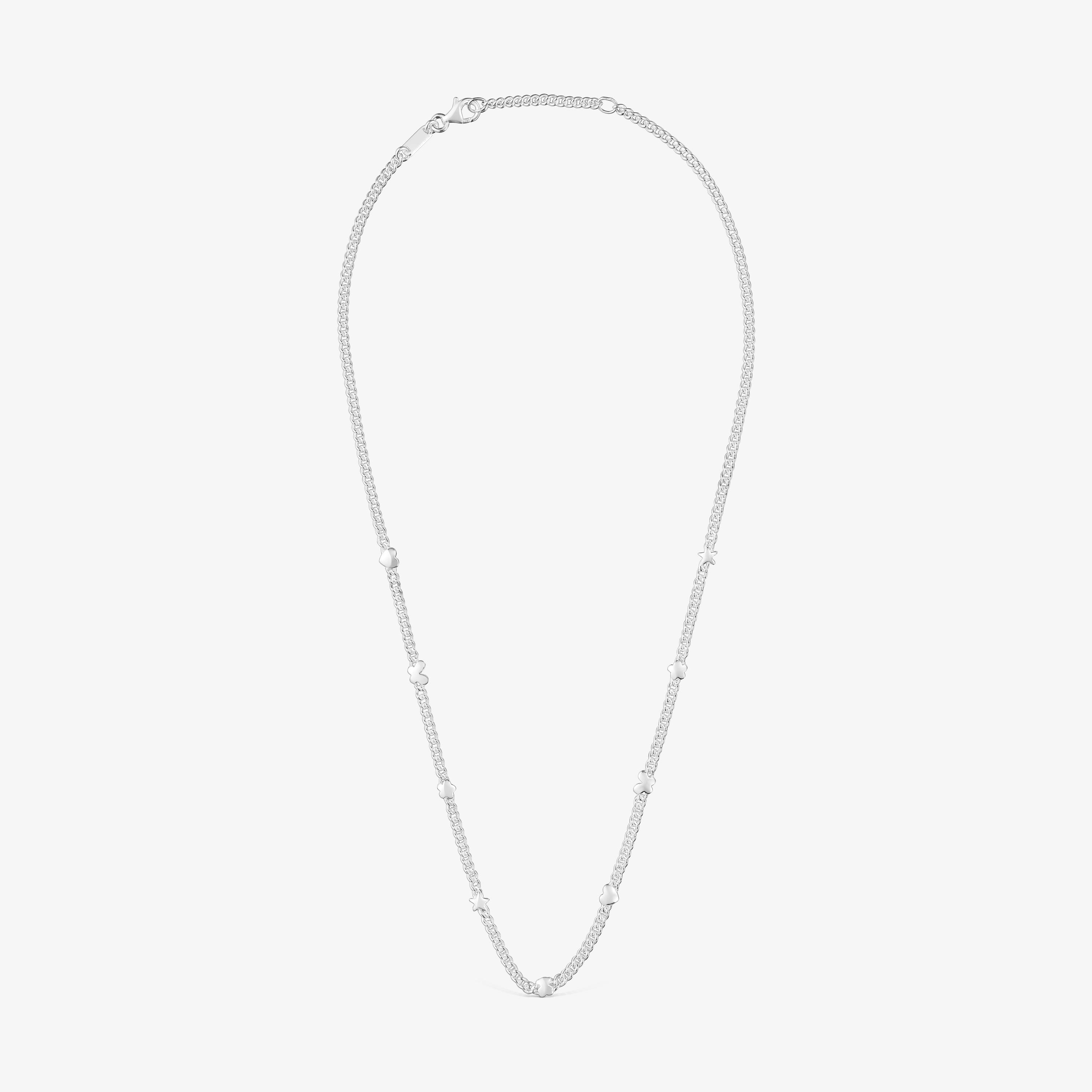 Short silver Necklace with motifs Bold Motif