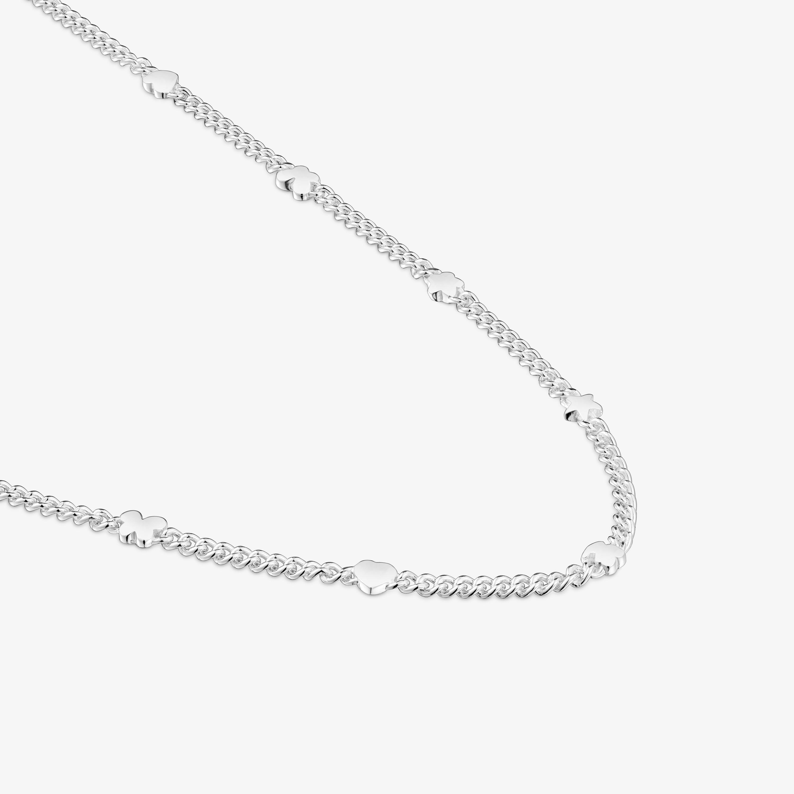 Short silver Necklace with motifs Bold Motif