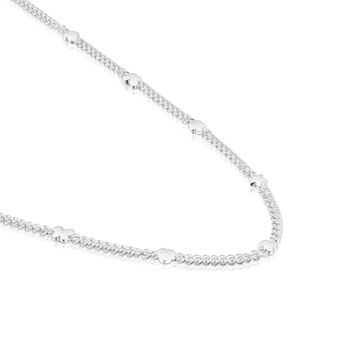 Short silver Necklace with motifs Bold Motif