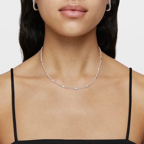 Short silver Necklace with motifs Bold Motif