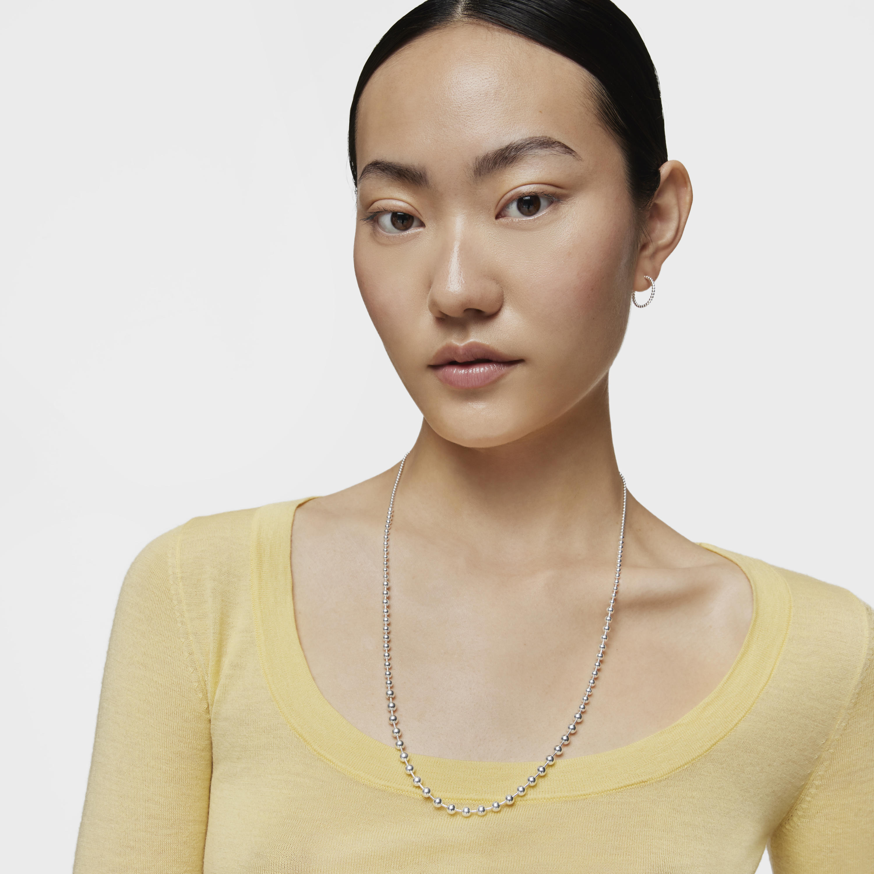 Long silver Necklace Gloss