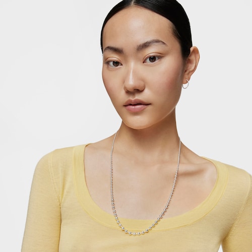Long silver Necklace Gloss