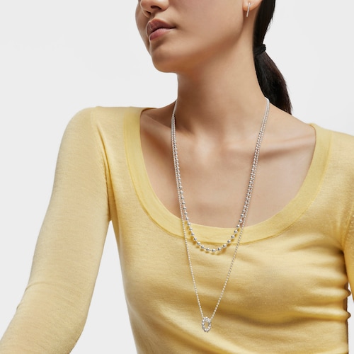 Long silver Necklace Gloss