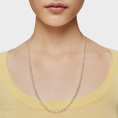 Long silver Necklace Gloss