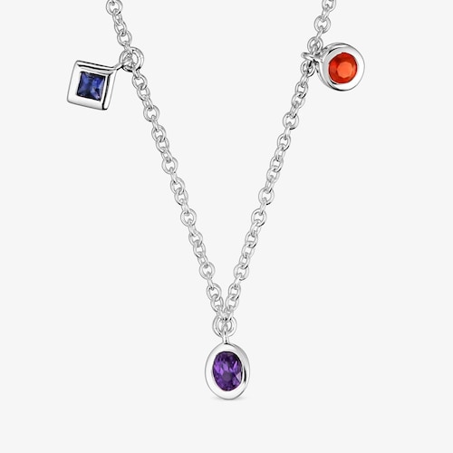 Colar curto em prata, pedras preciosas e p&eacute;rola cultivada TOUS Basic Colors