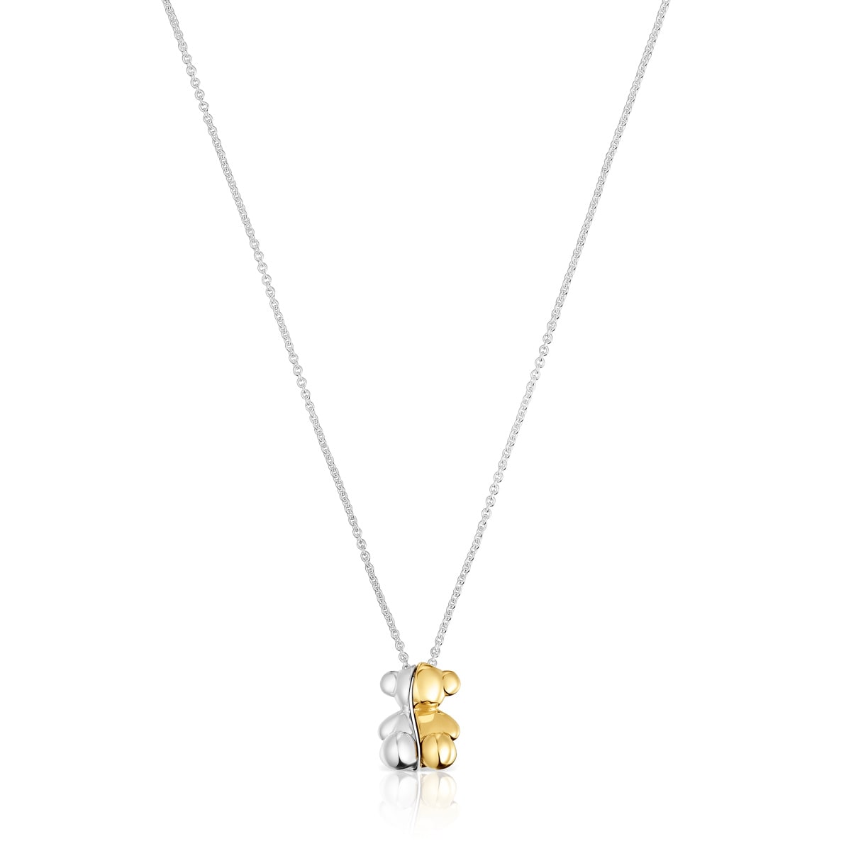 Short two-tone bear Double necklace My Other Half image number 0