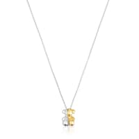 Short two-tone bear Double necklace My Other Half