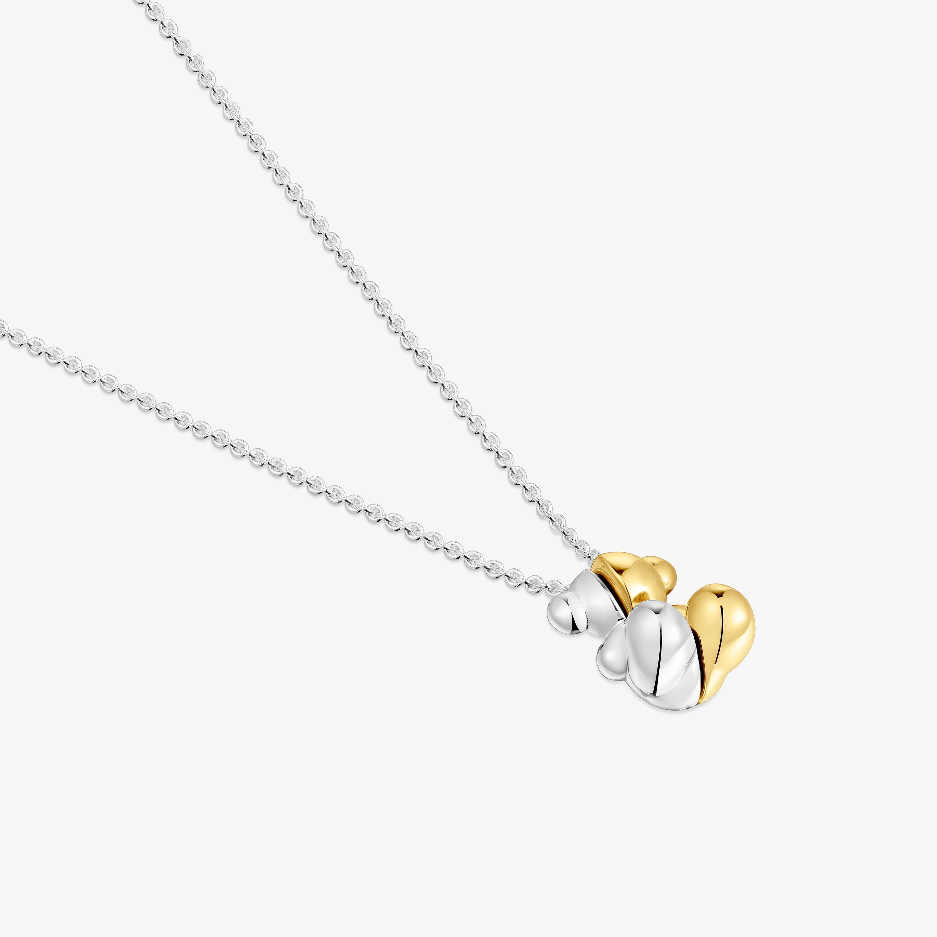 Short two-tone bear Double necklace My Other Half