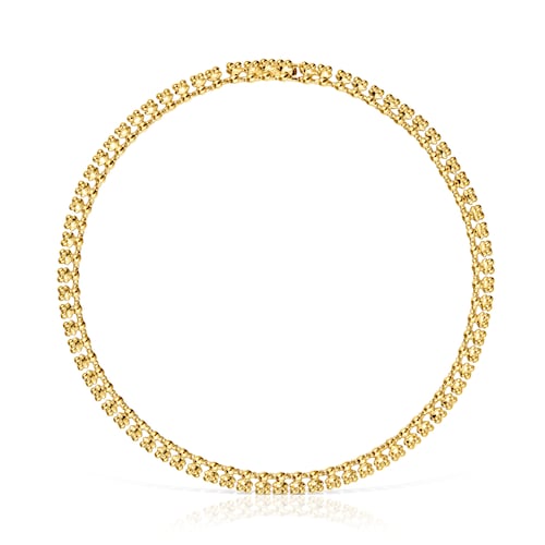 Collar corto con baño de oro 18 kt sobre plata motivos oso Bold Bear