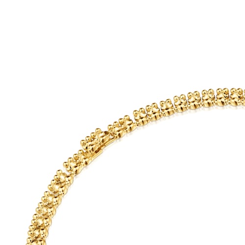 Collar corto con baño de oro 18 kt sobre plata motivos oso Bold Bear