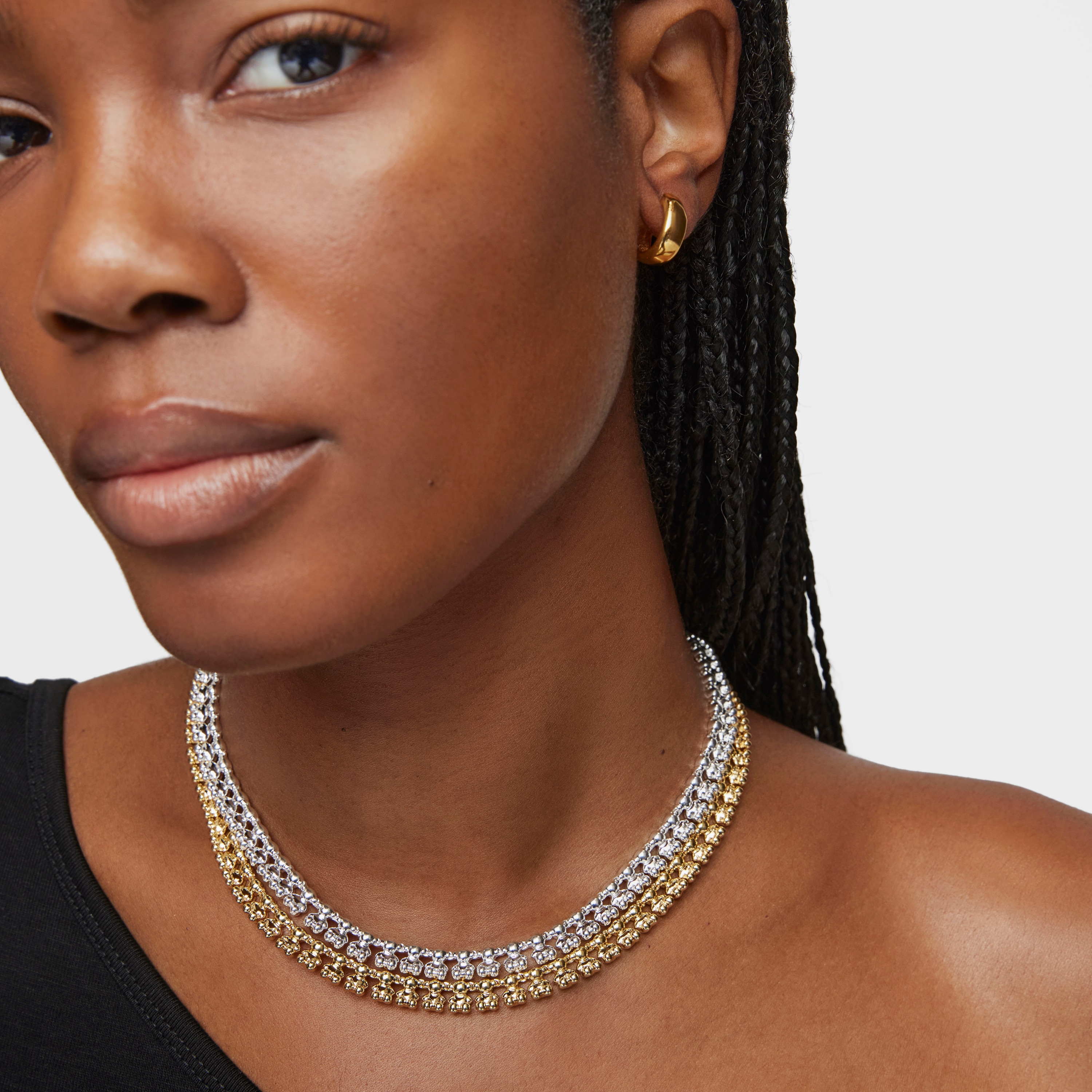 Short 18 kt gold plating over silver Necklace with bear motifs Bold Bear