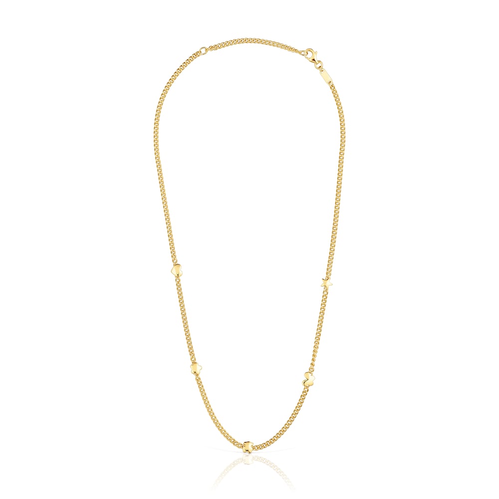 Short 18kt gold plating over silver Necklace with motifs Bold Motif