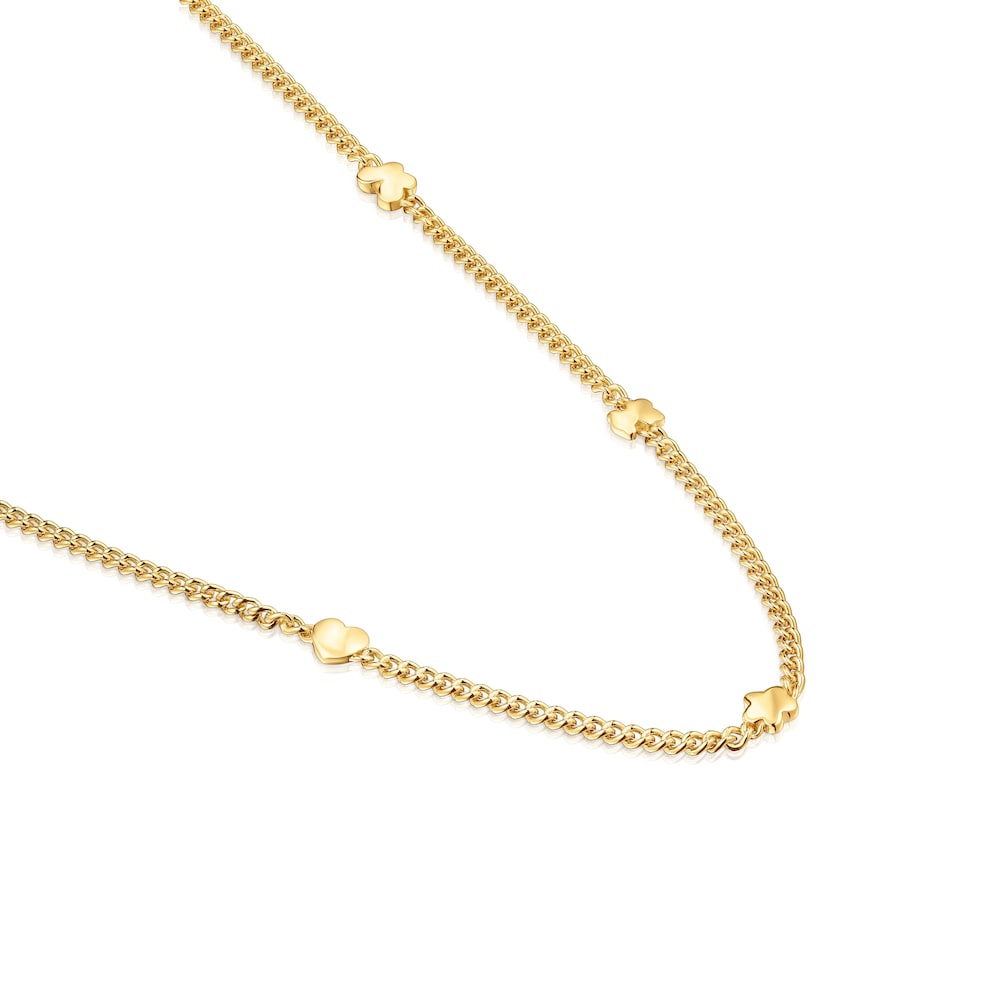 Short 18kt gold plating over silver Necklace with motifs Bold Motif