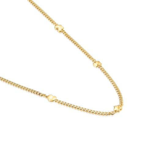 Short 18kt gold plating over silver Necklace with motifs Bold Motif