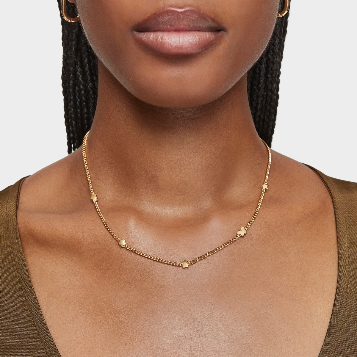 Short 18kt gold plating over silver Necklace with motifs Bold Motif