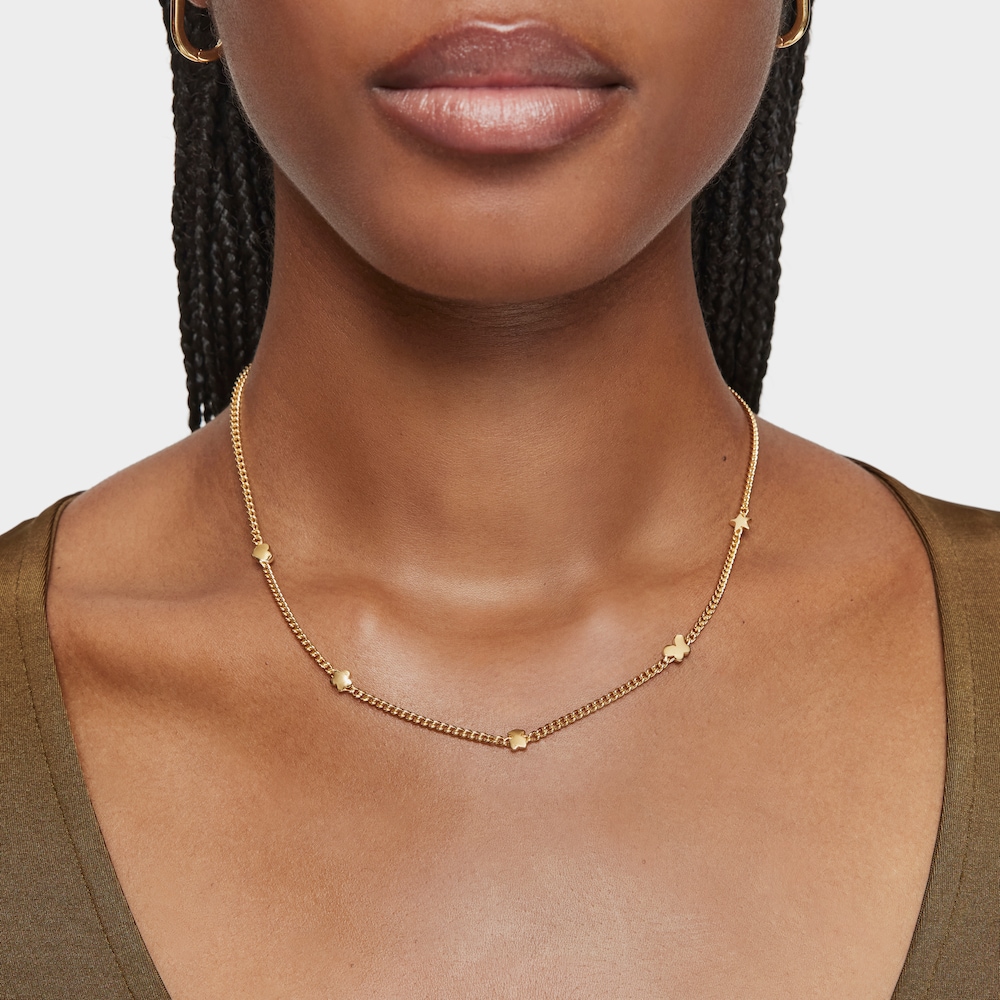 Short 18kt gold plating over silver Necklace with motifs Bold Motif