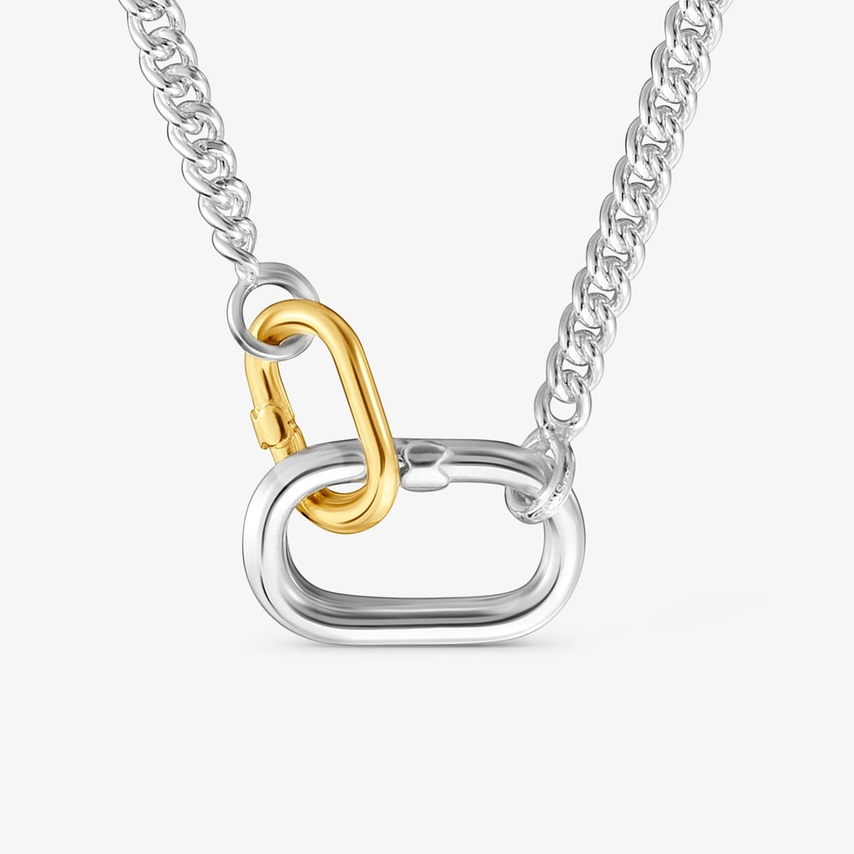 Tous - Collar Corto De Plata Con Anillas Bicolor Hold Oval - Bicolor