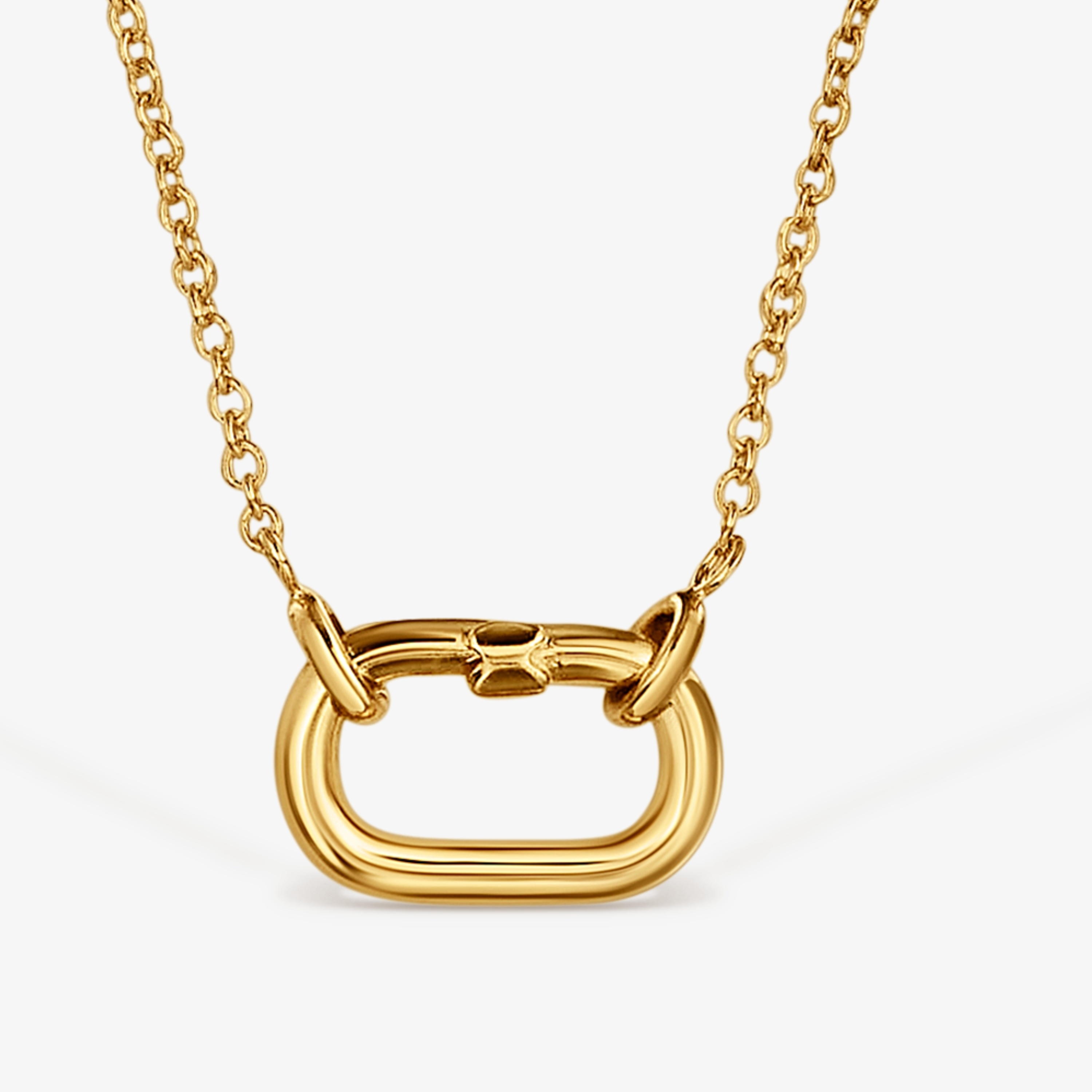 Short Necklace with 18K gold vermeil with ring Hold Oval