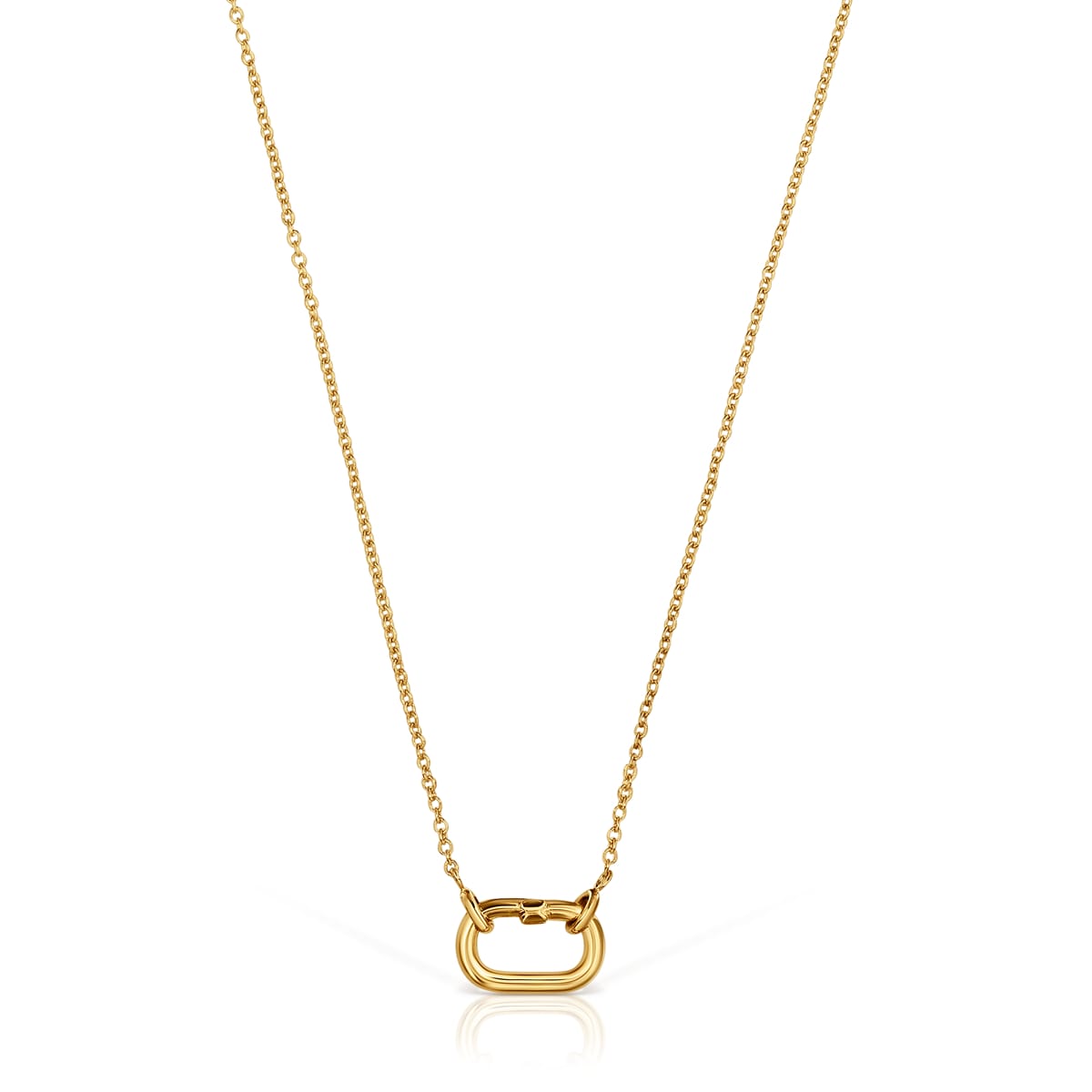 Tous - Collar Corto Con Baño De Oro 18 Kt Sobre Plata Con Anilla Hold Oval - Dorado