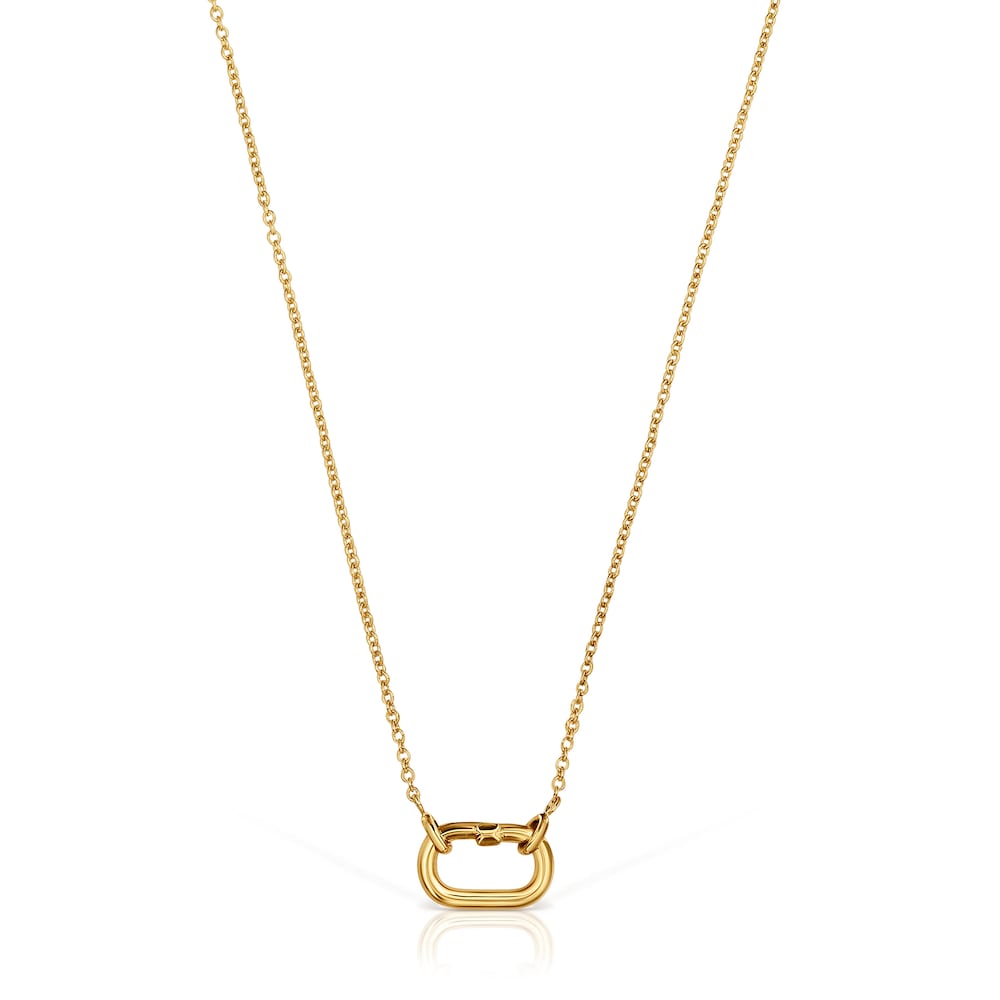 Short Necklace with 18kt gold plating over silver with ring Hold Oval