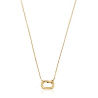 Short Necklace with 18kt gold plating over silver with ring Hold Oval