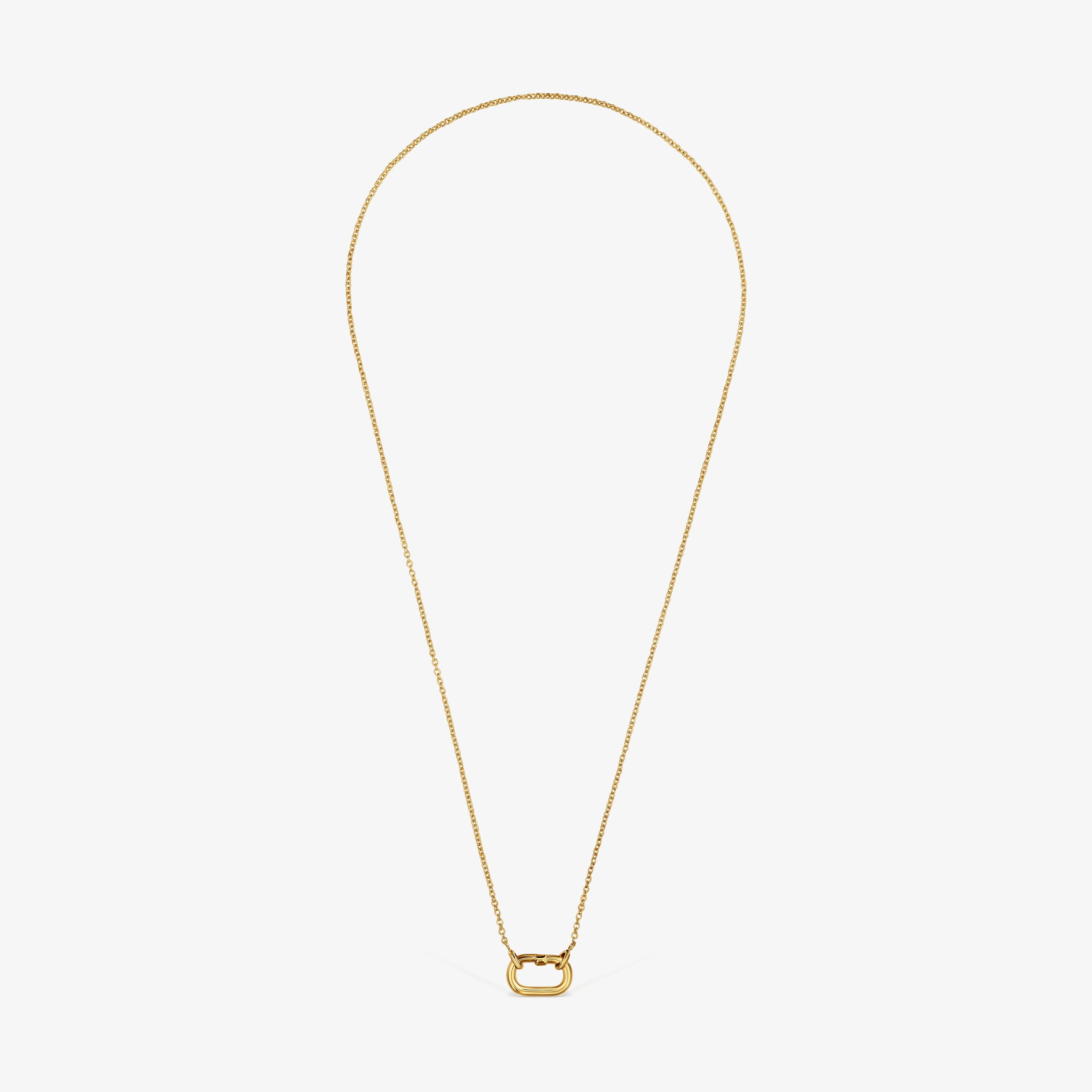 Short Necklace with 18K gold vermeil with ring Hold Oval