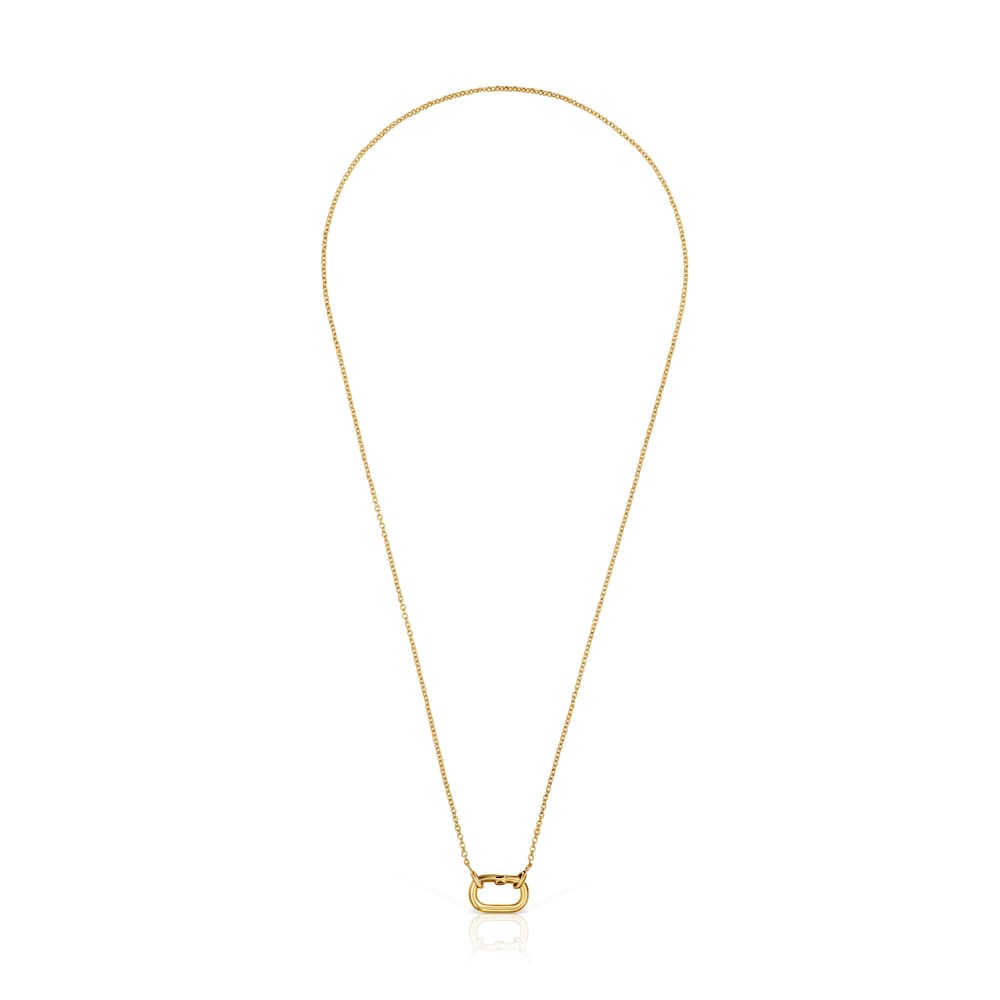 Short Necklace with 18kt gold plating over silver with ring Hold Oval