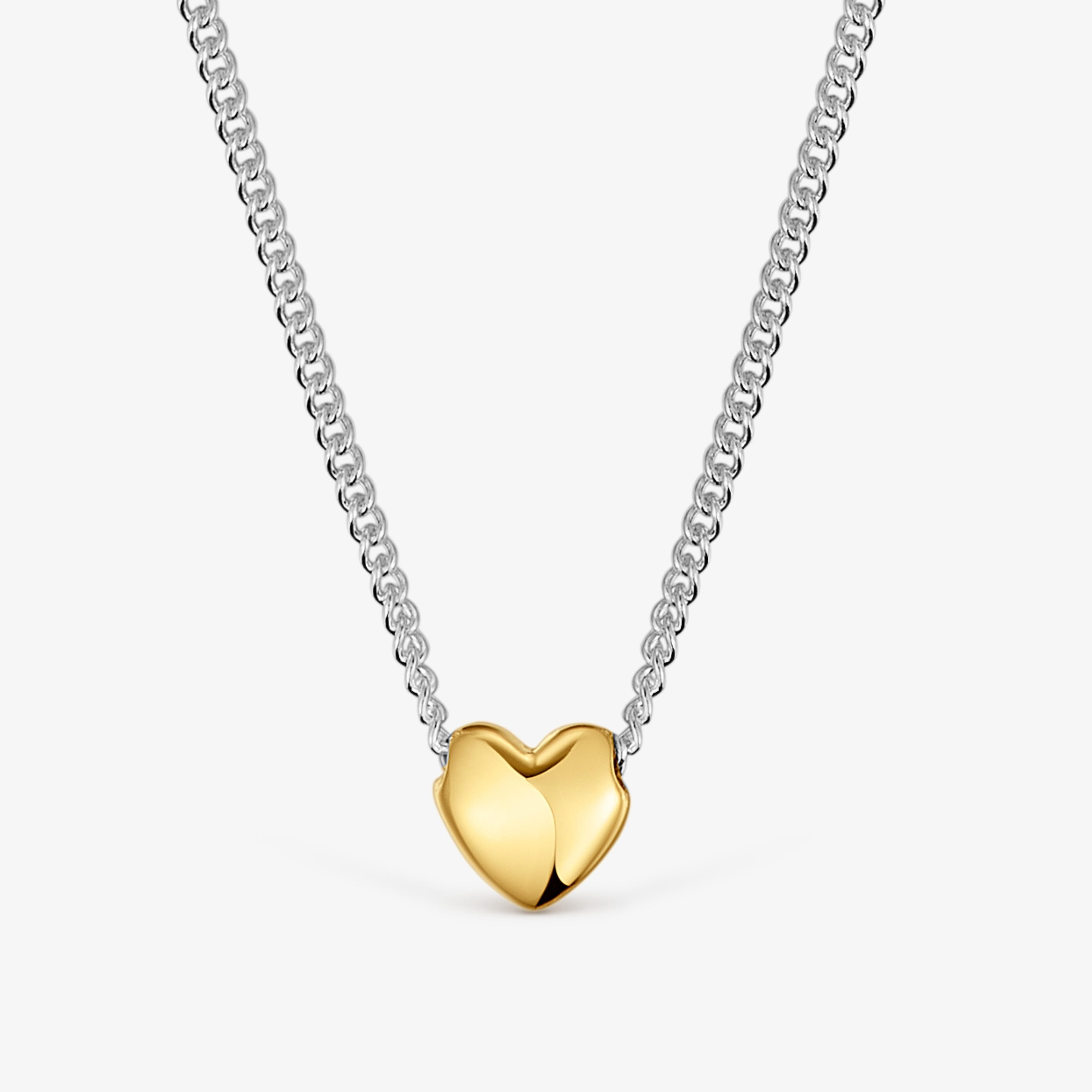 Short two-tone heart Necklace My Other Half