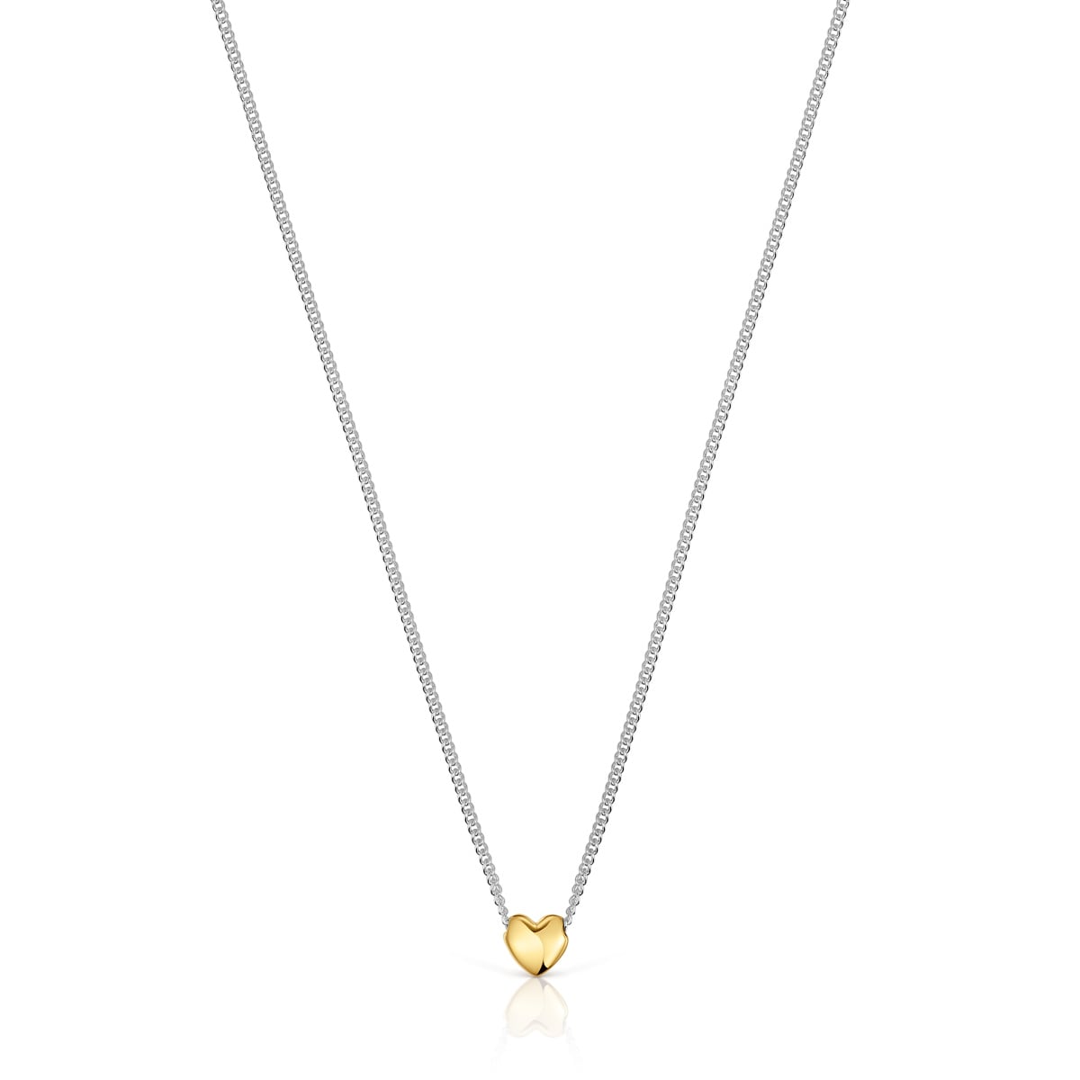 Tous - Collar Corto Corazón Bicolor My Other Half - Plateado