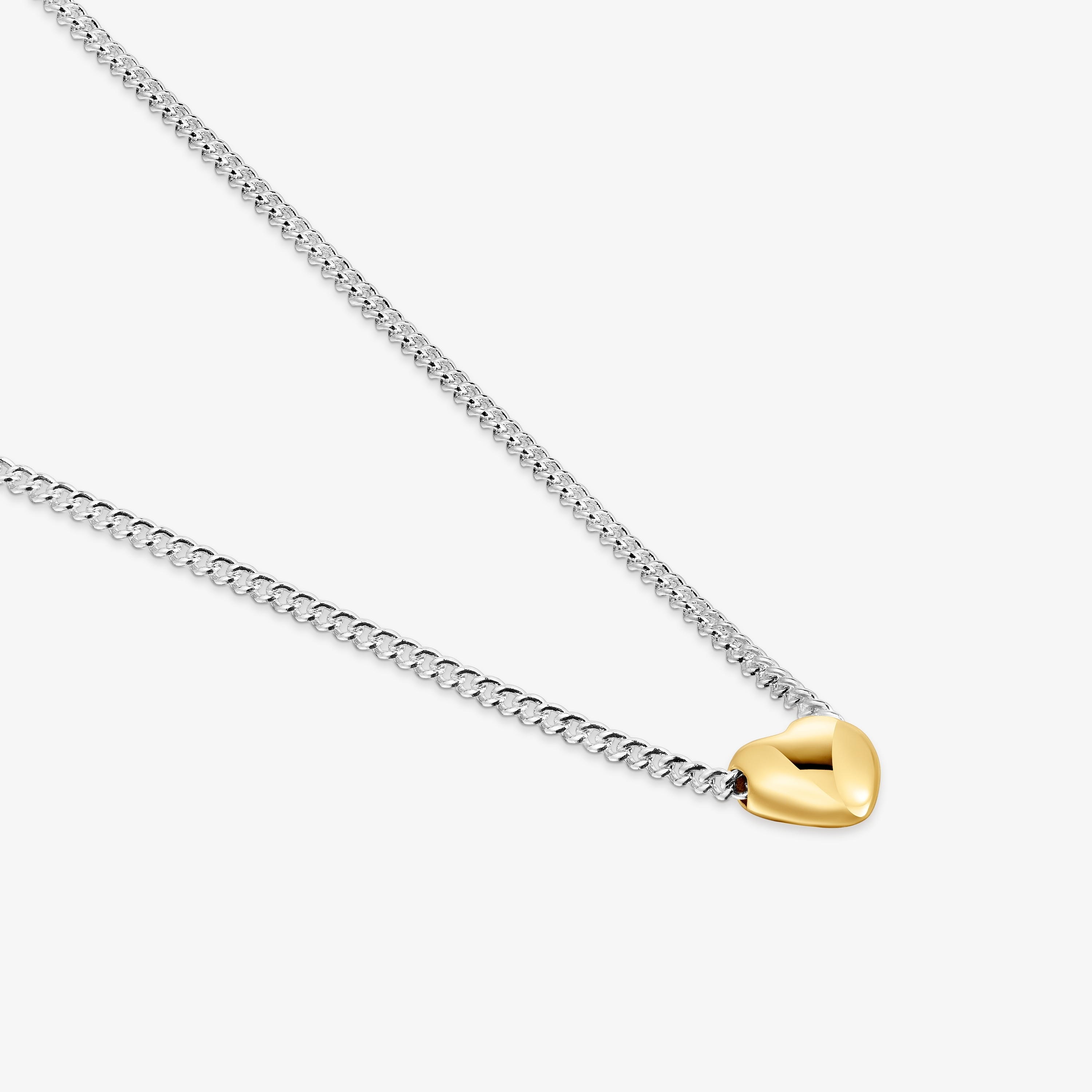 Short two-tone heart Necklace My Other Half