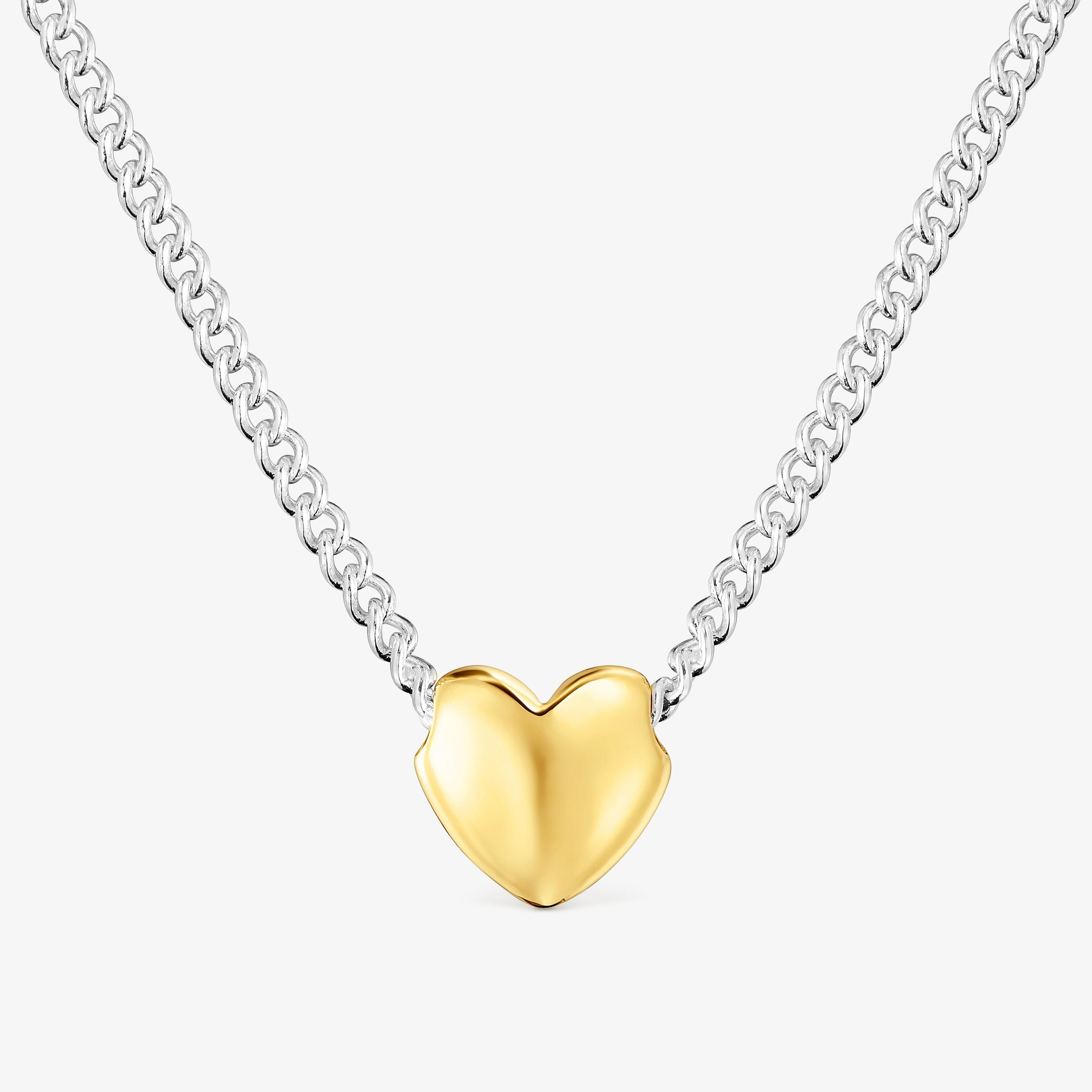 Short two-tone heart Necklace My Other Half