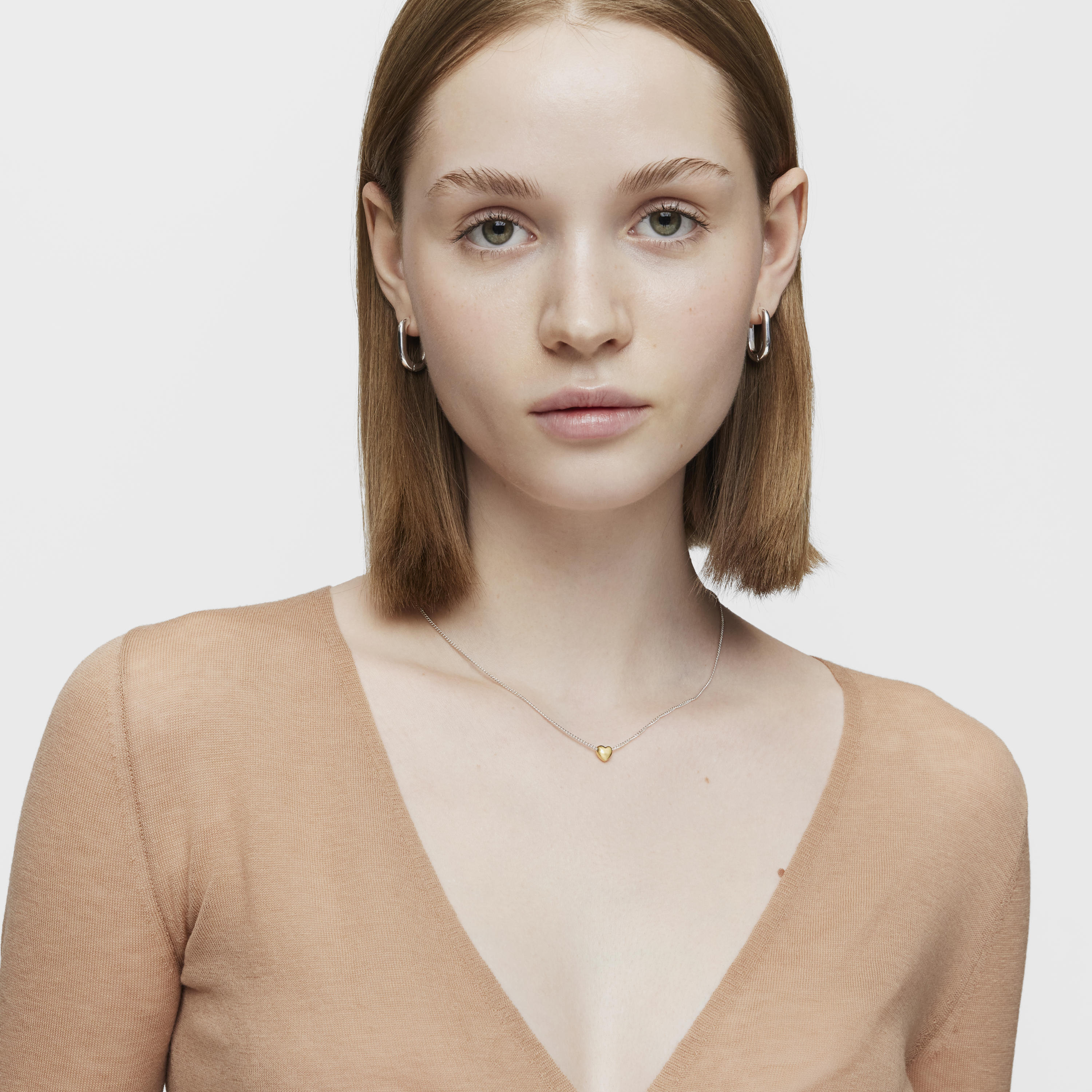 Short two-tone heart Necklace My Other Half