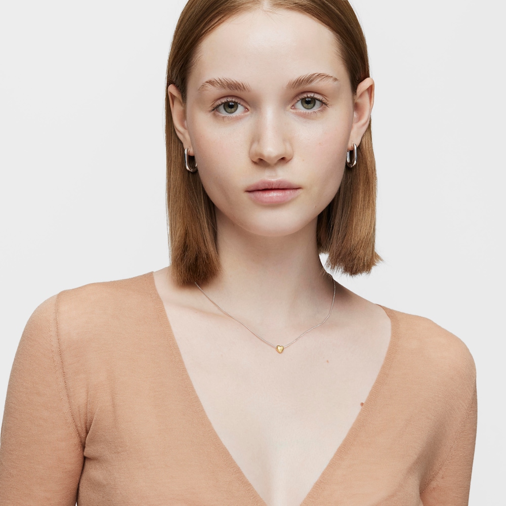 Short two-tone heart Necklace My Other Half