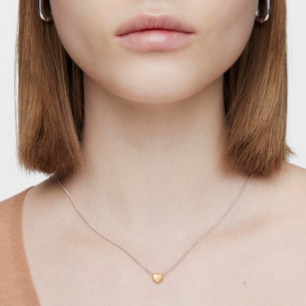 Short two-tone heart Necklace My Other Half