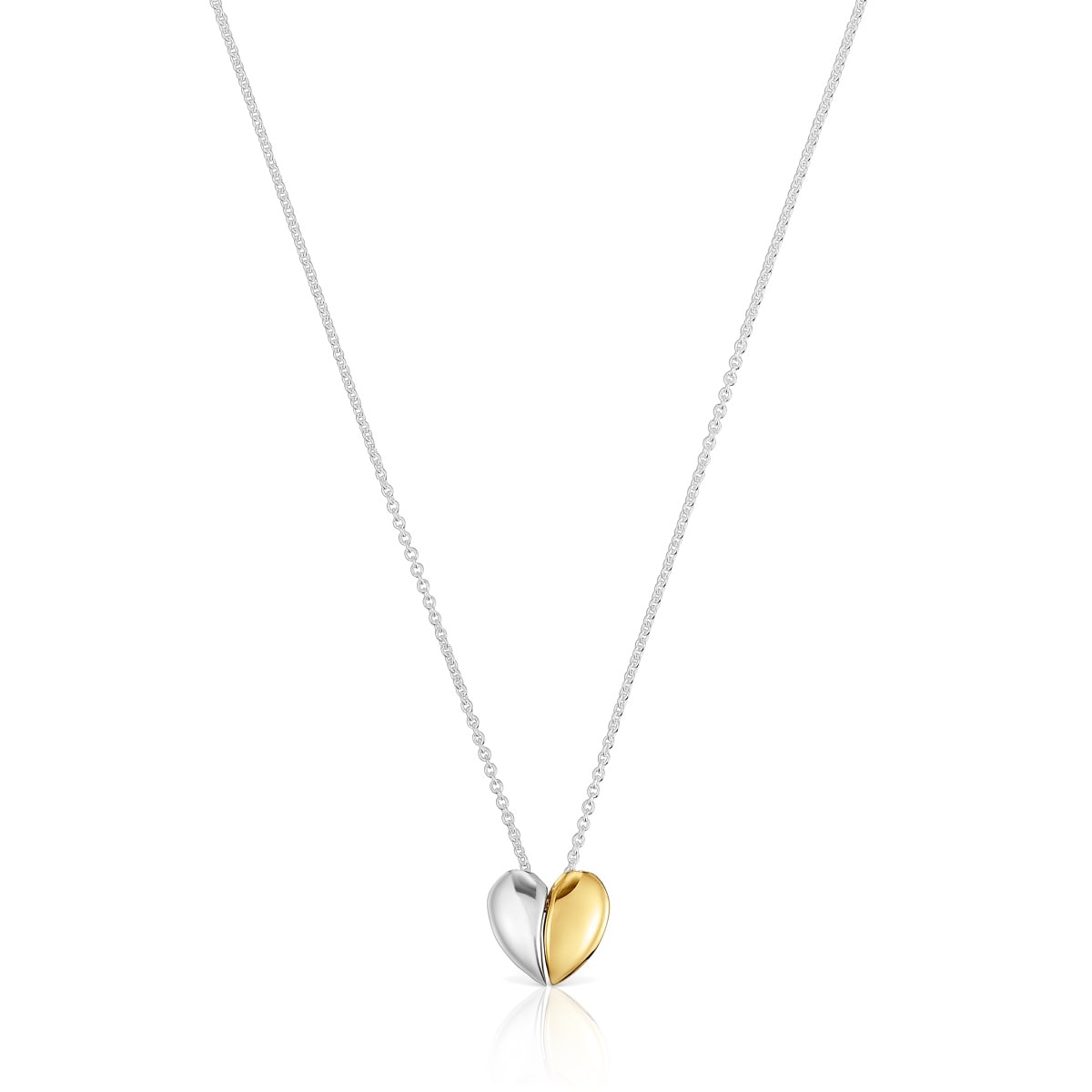 Short two-tone heart Double necklace My Other Half