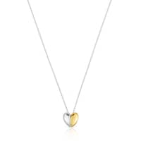Short two-tone heart Double necklace My Other Half