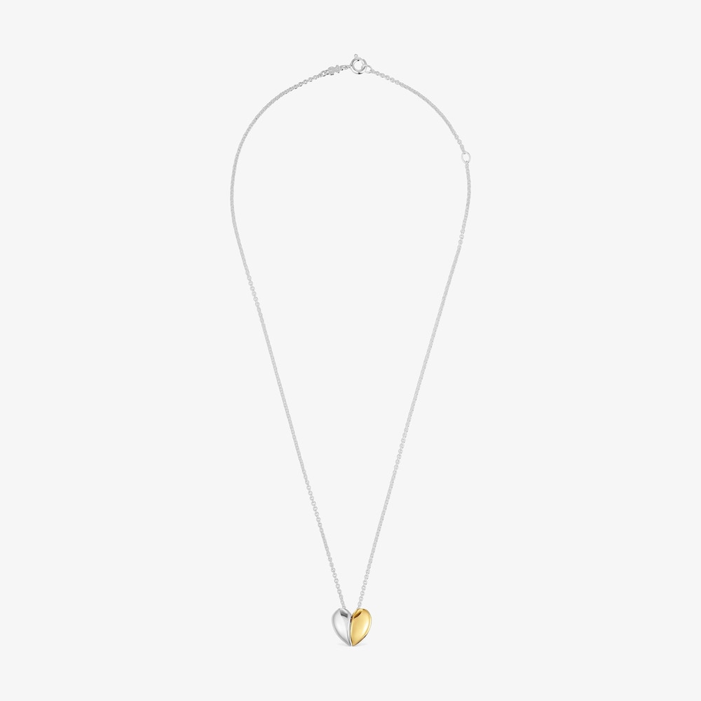 Short two-tone heart Double necklace My Other Half